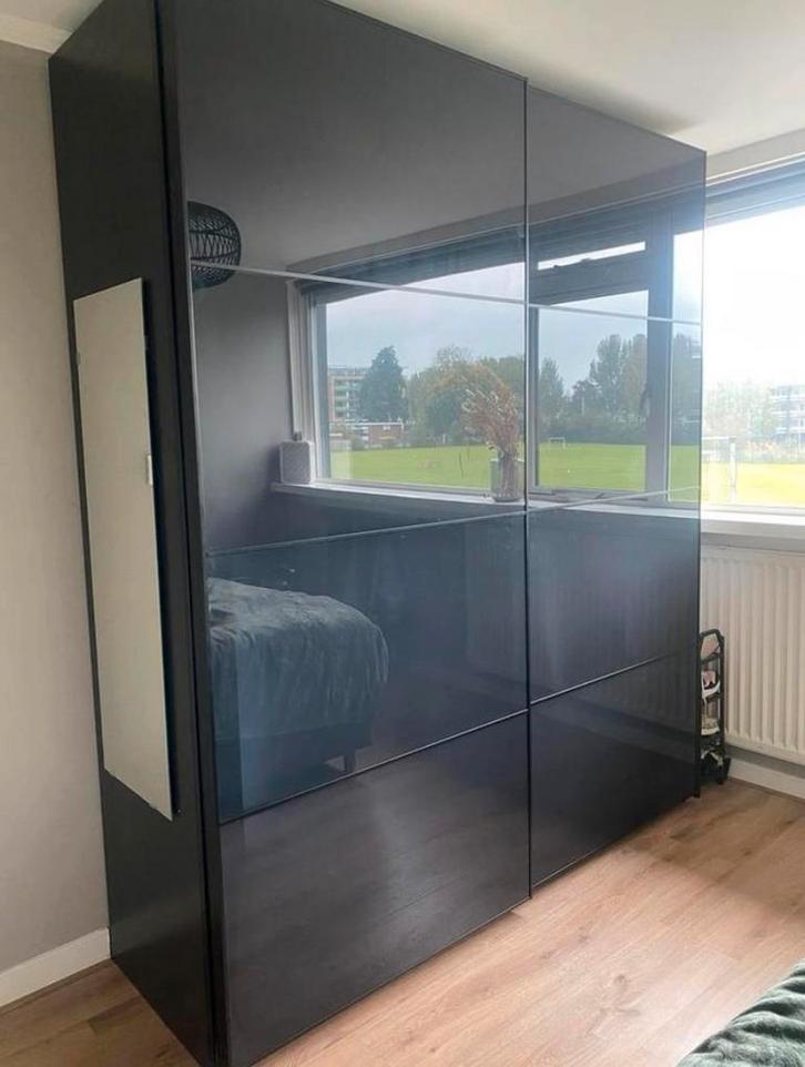 IKEA Pax Schuifdeuren Glas + Rails & Soft Close, Huis en Inrichting, Kasten | Kledingkasten, Zo goed als nieuw, 200 cm of meer