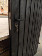 Poortdeur hout, met zwart stalen frame (*), Tuin en Terras, Tuinpoorten, Nieuw, Ophalen of Verzenden, Hout