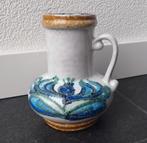 Strehla 9012 vintage vaas blauw distel fat lava West-Germany, Gebruikt, Blauw, Aardewerk of Porselein, Ophalen of Verzenden