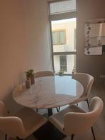 Ronde marmeren eettafel, Huis en Inrichting, Tafels | Eettafels, Ophalen, Zo goed als nieuw, Rond, 100 tot 150 cm