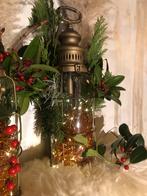 Kerststukjes - Lantaarns met Pampasgras, 25 tot 50 cm, Ophalen of Verzenden, Zo goed als nieuw, Metaal