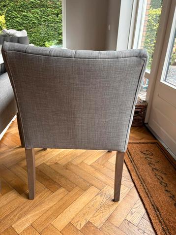 8 luxe eetkamerstoelen – grijs stof VERKOOP PER STUK beschikbaar voor biedingen
