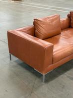Design on Stock Aikon Lounge | Cognac leder, 75 tot 100 cm, Ophalen of Verzenden, Zo goed als nieuw, Rechte bank