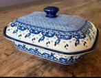 Bunzlau Ovenschaal met Deksel - Prachtig Blauw-Wit, Ophalen of Verzenden