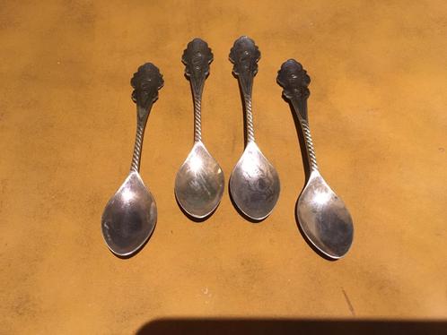 4 vintage Douwe Egberts zwaar verzilverde lepeltjes, Antiek en Kunst, Antiek | Bestek, Ophalen of Verzenden