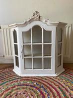 Antiek vitrine wandkast - wandkastje - brocante vitrinekast, Huis en Inrichting, 50 tot 100 cm, Minder dan 25 cm, Minder dan 100 cm