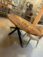 Ovale sleeper wood eettafel salontafel en tv-meubel new, Nieuw, 4 tot 6 stoelen, Ophalen of Verzenden