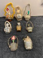 Oude glazen kerstballen. Maandjes met tinsel. Te koop per st, Diversen, Ophalen of Verzenden, Zo goed als nieuw