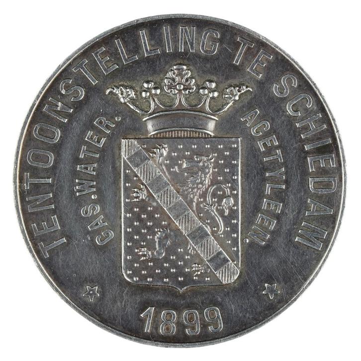 Begeer - Penning, 1899 : Tentoonstelling Schiedam, Postzegels en Munten, Penningen en Medailles, Zilver, Nederland, Verzenden