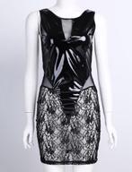 Zwarte leren kanten jurk / lak wetlook dames vrouwen, Kleding | Dames, Maat 38/40 (M), Verzenden, Zwart, Nieuw