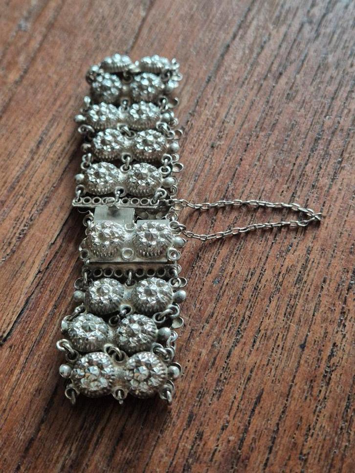 Zilveren vintage armband 131 dubbel, Antiek en Kunst, Antiek | Goud en Zilver, Zilver, Ophalen of Verzenden