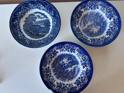 Antieke Broadhurst Staffordshire Borden Set van 3, Antiek en Kunst, Antiek | Servies los, Ophalen of Verzenden