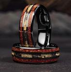 Trouwringen wolfraam met rood Opaal en zwart - Ryann, Overige materialen, My Name Is Nobody, Overige kleuren, Verzenden