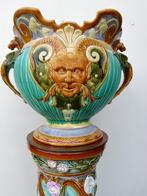 Art nouveau cachepot op zuil, Nimy Mouzin Lecat 118cm, Antiek en Kunst, Ophalen
