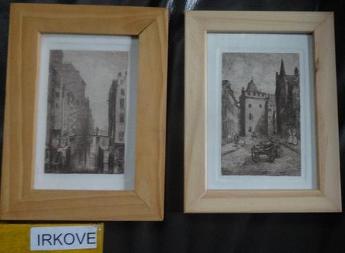 TWEE BIJZONDER MOOIE ETSEN * In Lijst *, Antiek en Kunst, Kunst | Etsen en Gravures, Verzenden