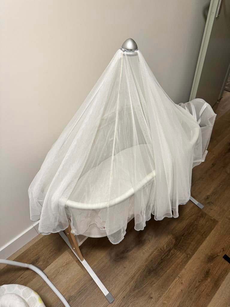 Zo goed als nieuwe BabyBjörn Wieg / Cradle + Hemeltje (Wit), Ophalen of Verzenden, Zo goed als nieuw, Wieg