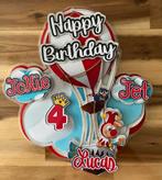Taarttopper gepersonaliseerd Jokie & Jet herbruikbaar, Ophalen of Verzenden, Nieuw, Feestartikel, Verjaardag