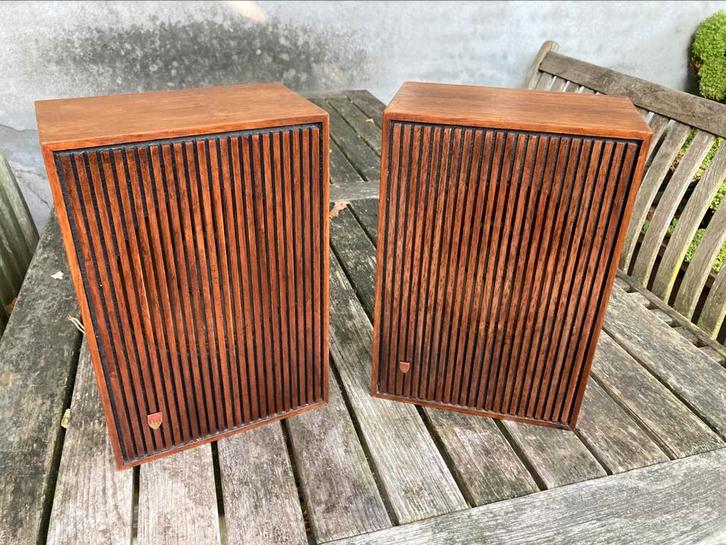 Aristona (Philips) HP5 vintage luidsprekers, Audio, Tv en Foto, Luidsprekers, Gebruikt, Front, Rear of Stereo speakers, Minder dan 60 watt