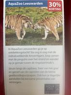 AquaZoo Dierentuin Leeuwarden Voordeelbon, Tickets en Kaartjes, Drie personen of meer, Dierentuinbon