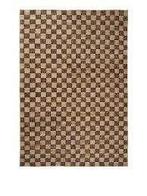 Ferm Living Check vloerkleed 200x300 wol jute Coffee/Natural, Ophalen, Bruin, 200 cm of meer, Rechthoekig