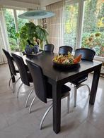 Eethoek zwart, Huis en Inrichting, Complete eetkamers, Ophalen, Gebruikt, Modern, 4 tot 6 stoelen
