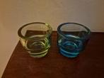 2 glazen waxinelichtjes houders, Huis en Inrichting, Overige materialen, Ophalen of Verzenden, Zo goed als nieuw, Groen