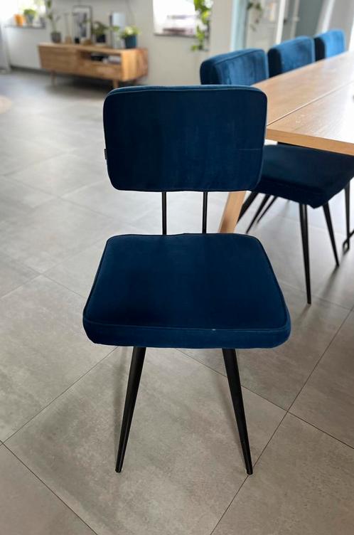 6x stoel Kick Collection blauw, Huis en Inrichting, Stoelen, Gebruikt, Vijf, Zes of meer stoelen, Metaal, Zwart, Ophalen
