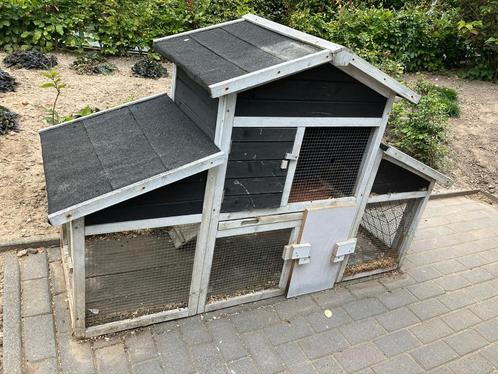 Kippenhok of konijnenhok met verdiepingsvloer, Dieren en Toebehoren, Pluimvee | Toebehoren, Gebruikt, Kippenhok of Kippenren, Ophalen