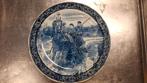 Delfts Blauw Bord met Ruiterscène, Ophalen of Verzenden