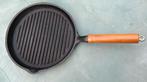 Gietijzer grillpan schenktuit niet geemailleerd Ø21,5 (G159), Huis en Inrichting, Keuken | Potten en Pannen, Gebruikt, Gietijzer