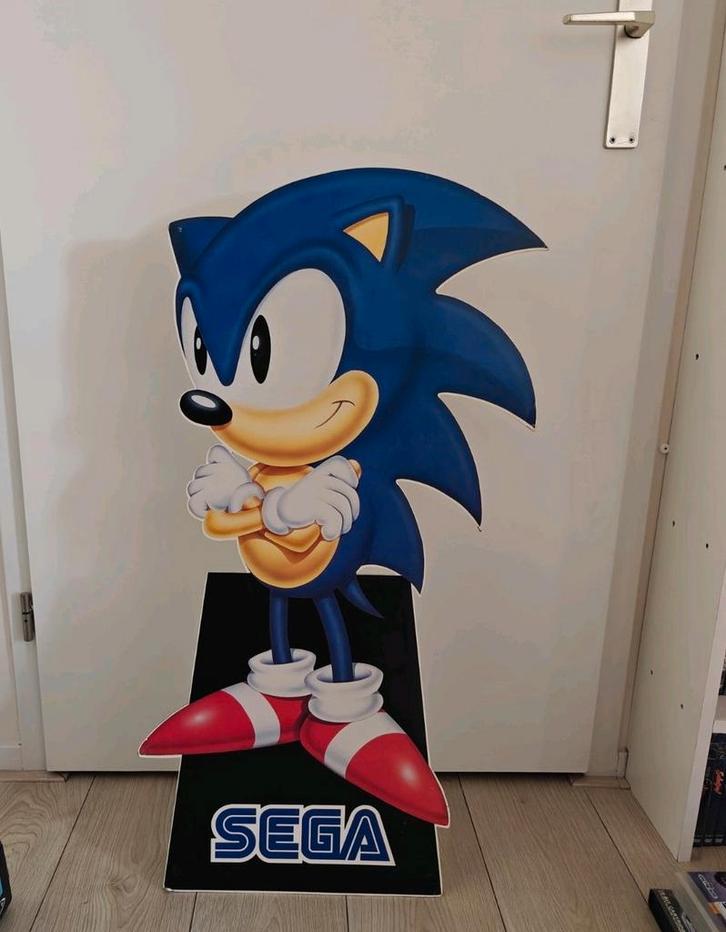 Groot origineel Sega vintage Sonic display bord. Zeldzaam, Spelcomputers en Games, Games | Sega, Gebruikt, Mega Drive, 1 speler