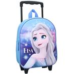 Disney Frozen 3D Trolley Rugzak - Elsa, Wieltjes, 20 tot 30 cm, Blauw, Minder dan 40 cm