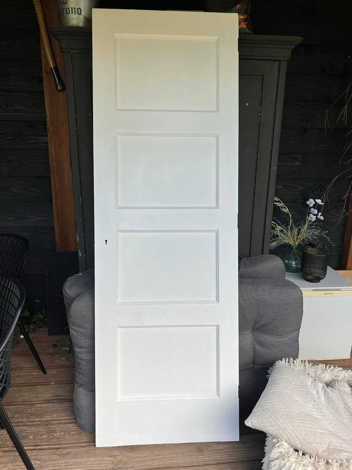 Authentieke Paneeldeur Jaren 30, Doe-het-zelf en Verbouw, Deuren en Horren, Gebruikt, Binnendeur, 200 tot 215 cm, Minder dan 80 cm
