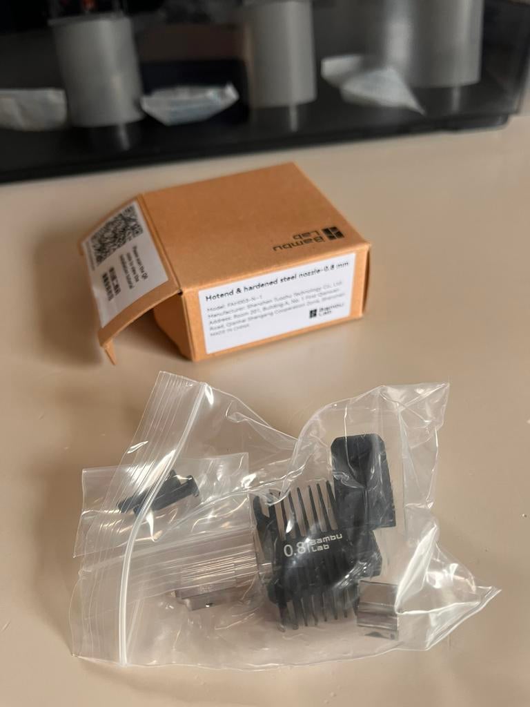 Bambu Lab X1C - Hotenend hardened steel nozzle 0.8mm, Ophalen of Verzenden, Nieuw