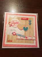 Kaartje VALENTIJN with love/you make me happy, Hobby en Vrije tijd, Kaarten | Zelfgemaakt, Ophalen of Verzenden, Nieuw, Overige thema's