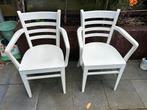 2x houten keukenstoelen / eetkamerstoelen, Ophalen, Gebruikt, Twee, Wit
