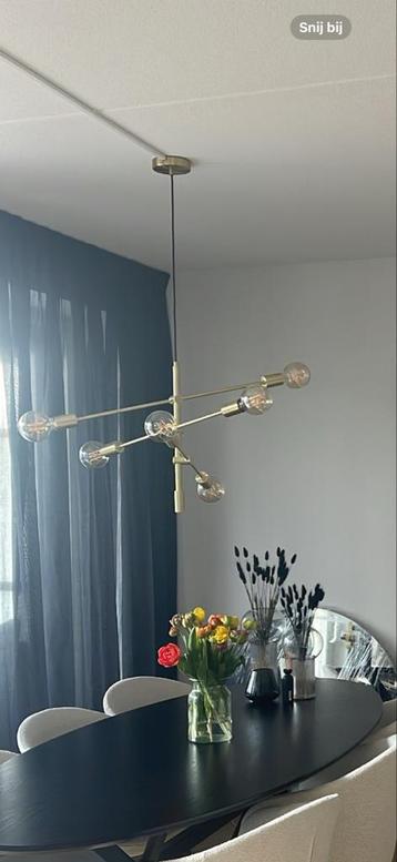 Gouden Hanglamp met 6 Wifi Lampen - Google Home beschikbaar voor biedingen
