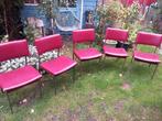 5 vintage stoelen, Huis en Inrichting, Stoelen, Ophalen, Gebruikt, Twee, Rood