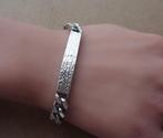 zilveren naamplaat armband [259], Ophalen of Verzenden, Zo goed als nieuw, Zilver, Zilver