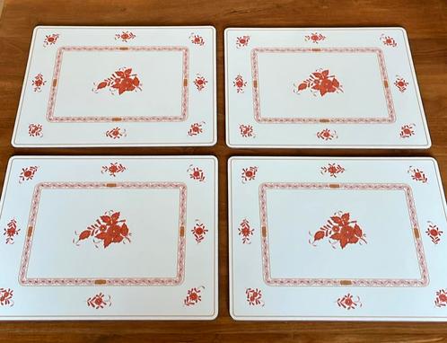 4 Herend Apponyi Orange Pimpernel placemats, Huis en Inrichting, Woonaccessoires | Onderzetters, Zo goed als nieuw, Bord, Ophalen of Verzenden