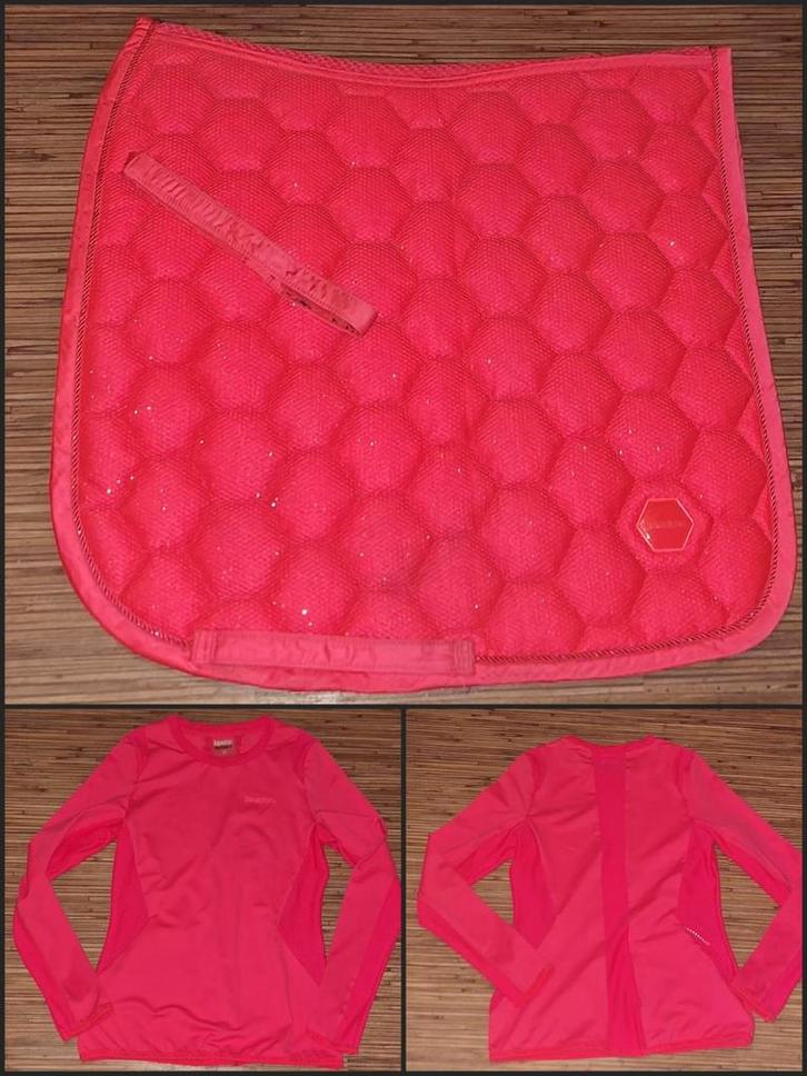 Eskadron Refflex Neon Pink ,Glitter Dekje + Longsleeve, Dieren en Toebehoren, Paarden en Pony's | Dekens en Dekjes, Zo goed als nieuw