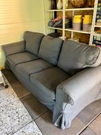 Grijze Driezitsbank - Comfortabel en Stijlvol, Ophalen, Gebruikt, Driepersoons, 75 tot 100 cm