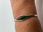 X749 Prachtige zilveren armband jade Franz Schreurle, Sieraden, Tassen en Uiterlijk, Antieke sieraden, Ophalen of Verzenden, Zilver