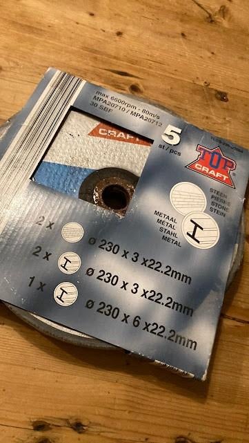 Nieuw: Aldi TopCraft set slijpschijven, Ophalen of Verzenden, Nieuw, Minder dan 700 watt, Haakse handslijpmachine