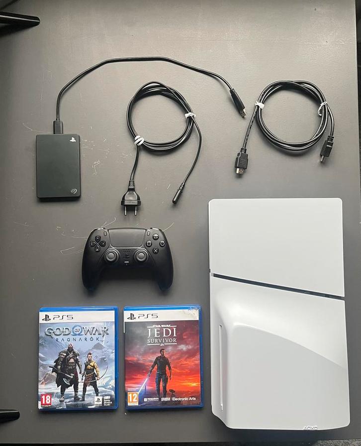 Playstation 5 slim disk editie 1TB zo goed als nieuw., Spelcomputers en Games, Spelcomputers | Sony PlayStation 5, Zo goed als nieuw