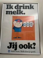 Vintage Ik Drink Melk Poster, Ophalen of Verzenden
