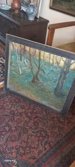 Boslandschap gesigneerd, Antiek en Kunst, Ophalen of Verzenden