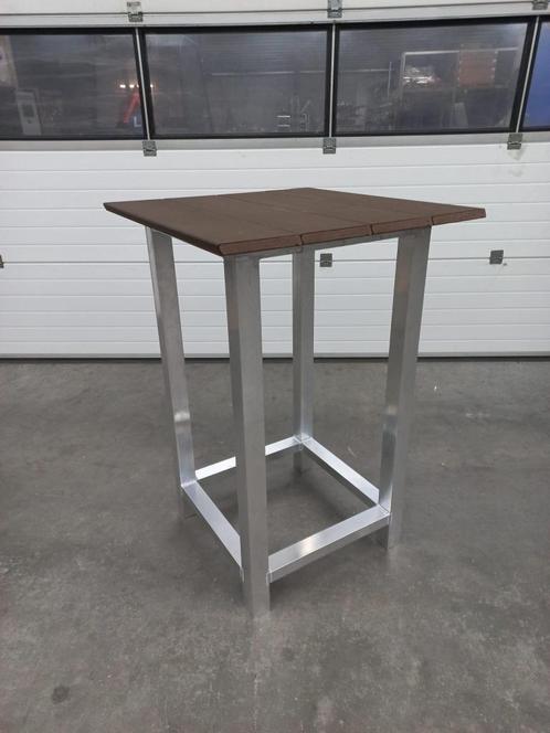Robuuste industriële statafel, Tuin en Terras, Picknicktafels, Nieuw, Vierkant, Aluminium, Ophalen