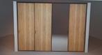 Schuifdeuren Eiken natuur + spiegel, incl. staanders, Huis en Inrichting, Kasten | Kledingkasten, Ophalen, 200 cm of meer, Zo goed als nieuw