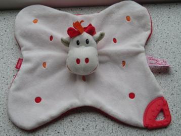 Knuffeldoek labeldoek giraffe Tiamo giraf koe Gino bijtstuk beschikbaar voor biedingen